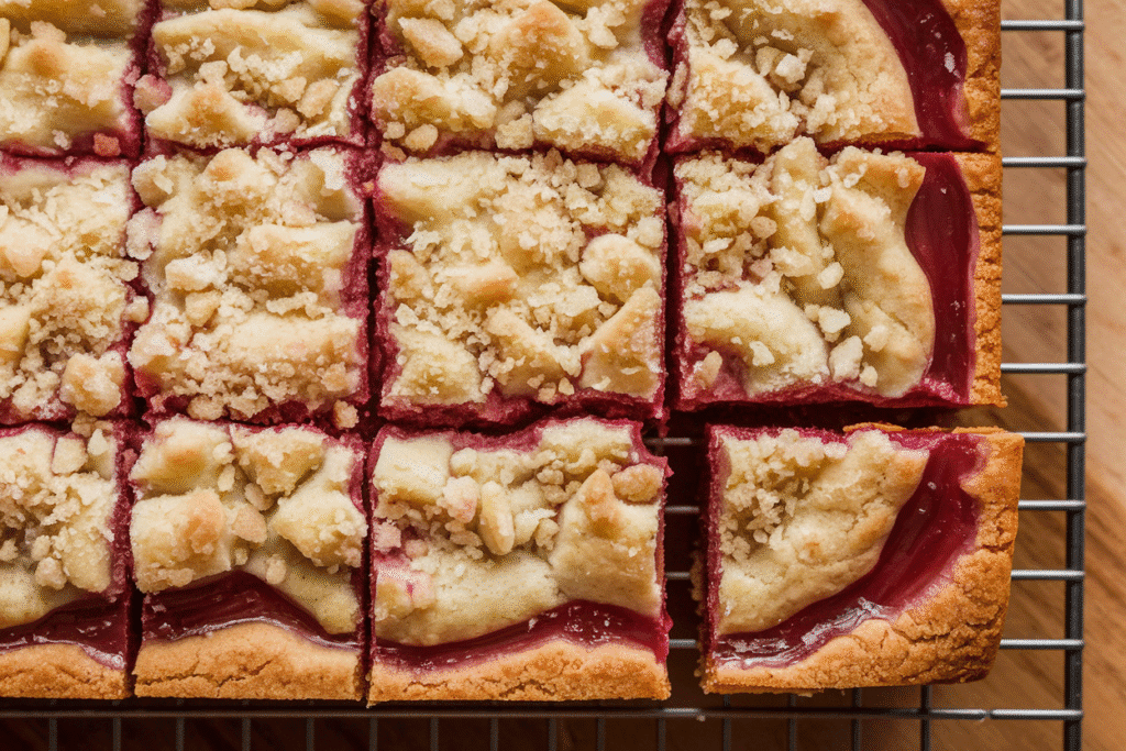 Rhubarb Bars Shortbread Crust