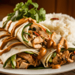 Thai Chicken Wraps with Peanut Sauce