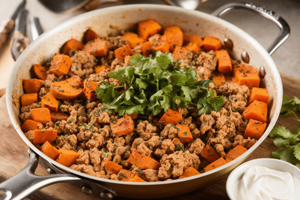 Ground Turkey Sweet Potato Skillet