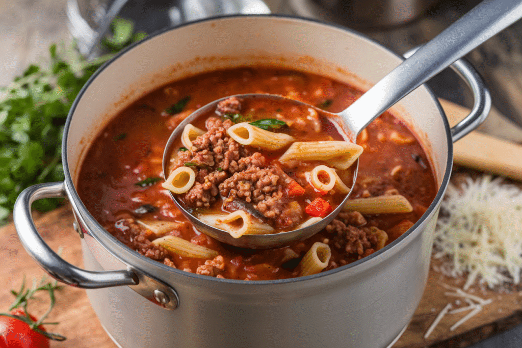 High-Protein Lasagna Soup