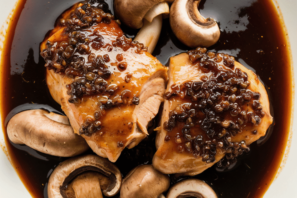 Black Pepper Chicken with Mushrooms