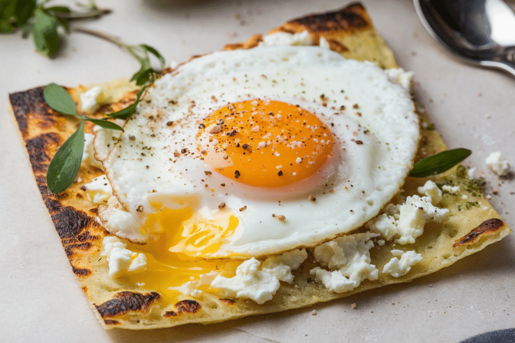 Egg and Cottage Cheese Flatbread