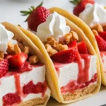 Viral Strawberry Crunch Cheesecake Tacos (Crispy Shells, Creamy Filling, Big Berry Energy) 16 Strawberry Crunch Cheesecake Tacos