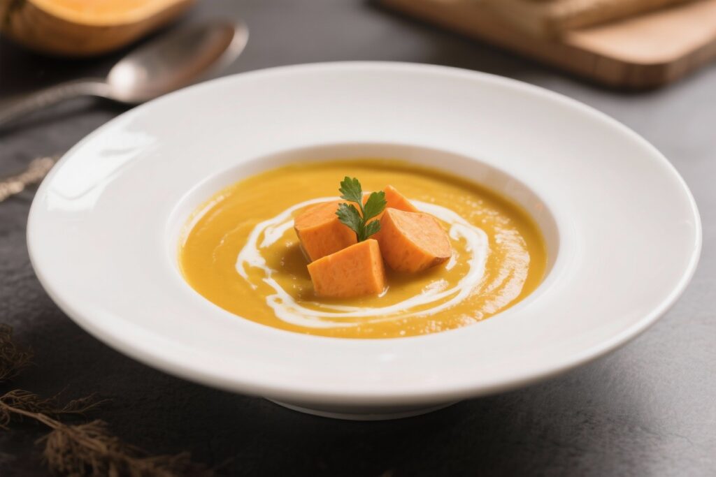 Butternut Squash Soup with Sweet Potato