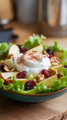12 Refreshing Christmas Fruit Salad Ideas to Brighten your Table 9 Apple Cranberry Salad with Cinnamon Yogurt
