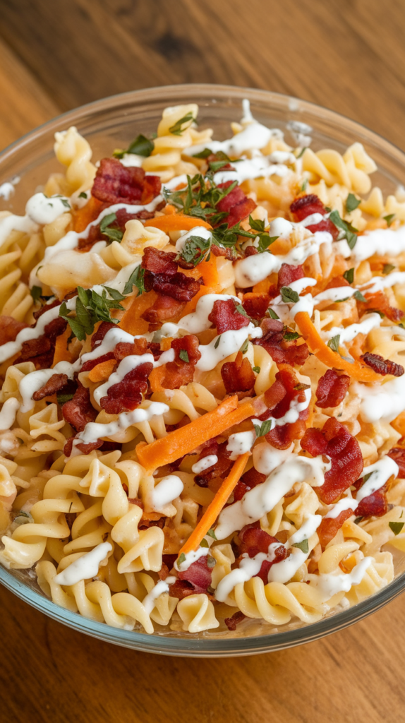 Bacon Cheddar Ranch Pasta Salad