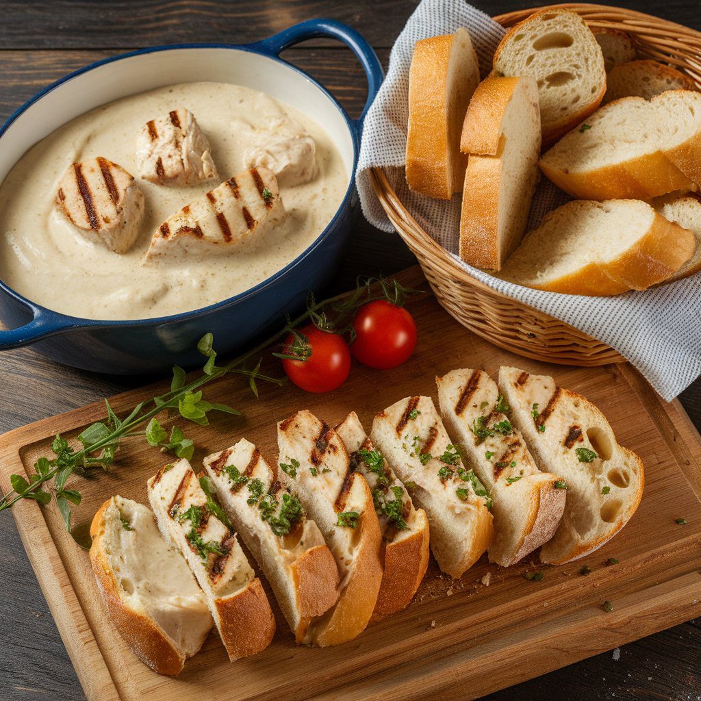 Chicken Alfredo Garlic Bread Recipe
