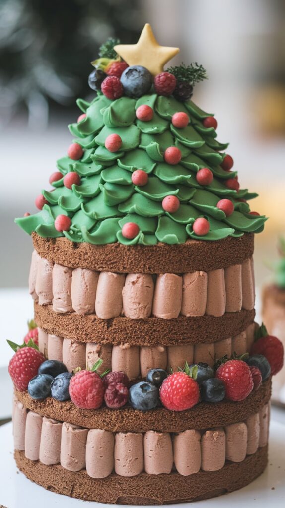 14 Christmas Tree Cake Ideas That Will Make Your Holidays Sparkle 4 Chocolate Mousse Christmas Tree Cake