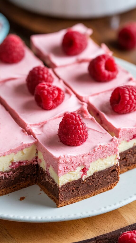 Flourless Raspberry Cheesecake Brownies