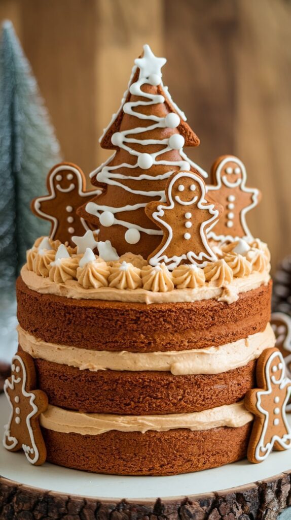 14 Christmas Tree Cake Ideas That Will Make Your Holidays Sparkle 5 Gingerbread Christmas Tree Layer Cake