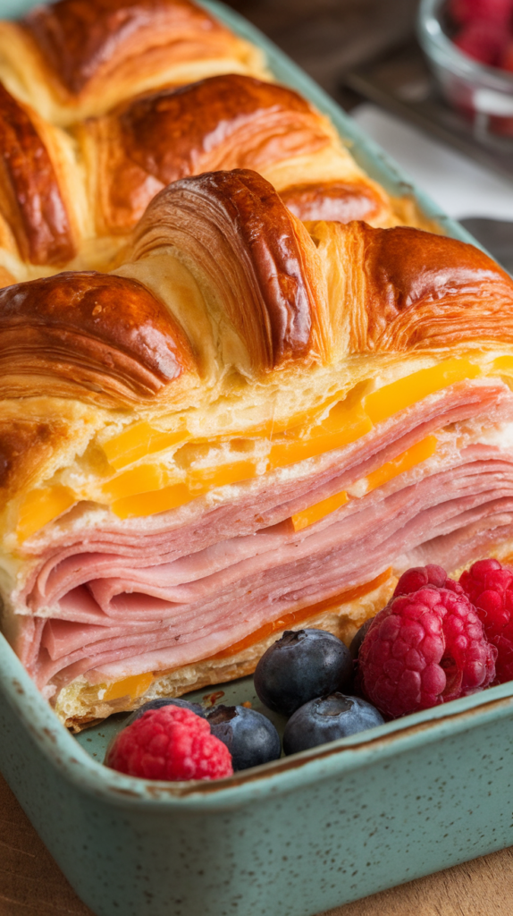 Ham and Cheese Croissant Breakfast