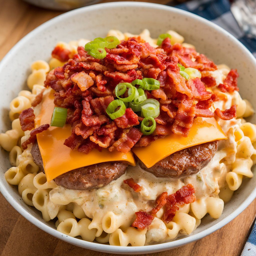 Loaded Bacon Cheeseburger Alfredo Pasta Recipe