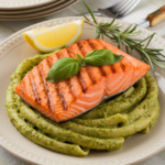 Salmon with Pesto Pasta