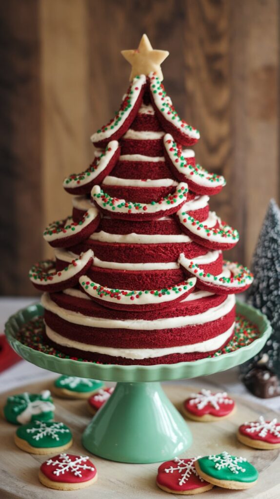 14 Christmas Tree Cake Ideas That Will Make Your Holidays Sparkle 6 Red Velvet Christmas Tree Cake