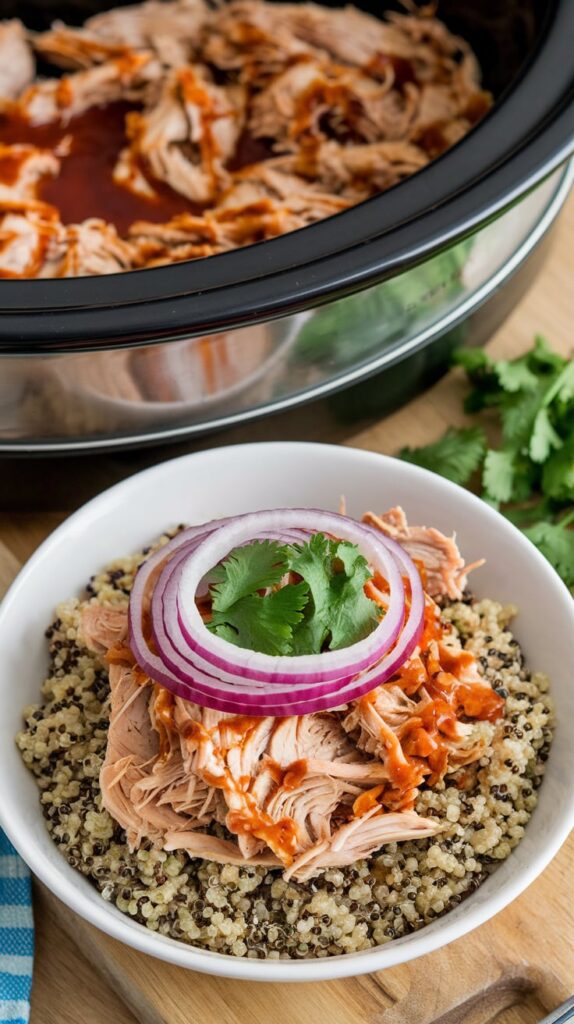 7 High-Protein Meal Prep Lunches Under $10 4 Slow Cooker Pulled Chicken with Quinoa