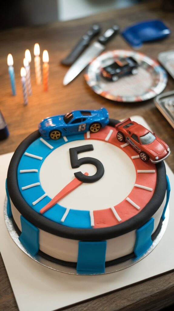 11 Hot Wheels Birthday Cake Ideas That'll Make You the MVP of Party Planning 3 Speedometer Number Cake