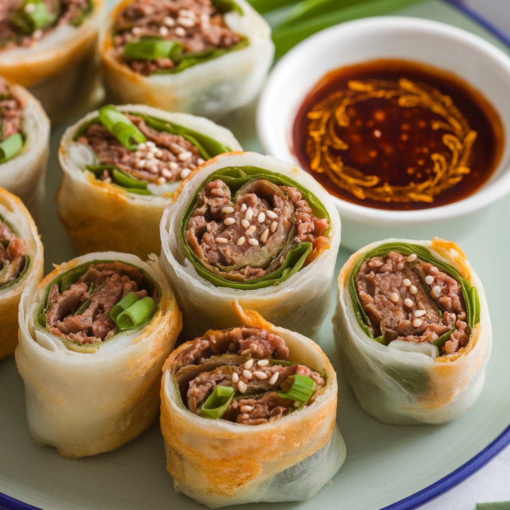 Thai Basil Beef Rolls