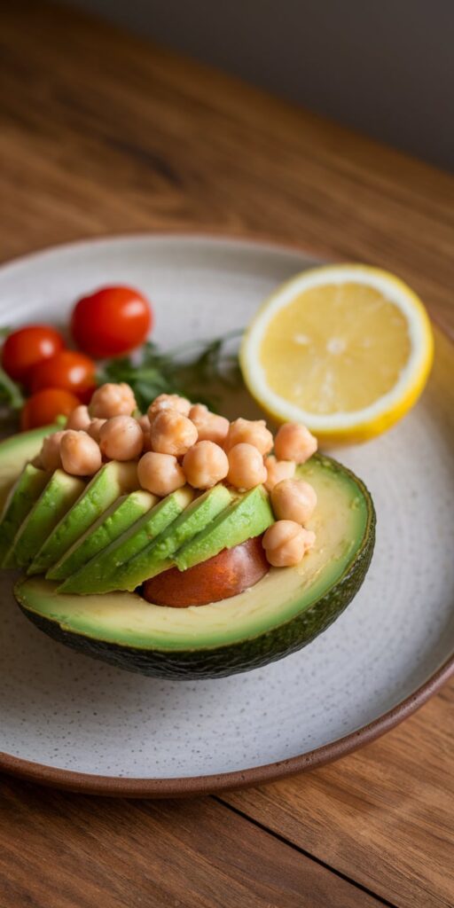 Avocado ‘Calm Plate with Chickpeas Lemon