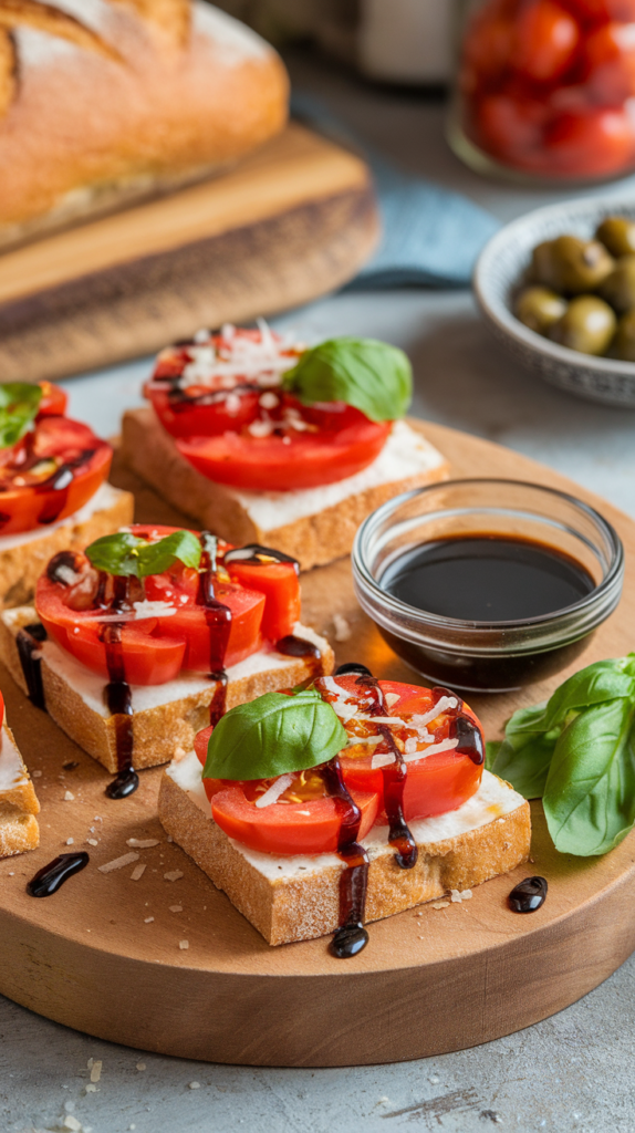 Mini Bruschetta Flatbreads with Balsamic Drizzle 2 Bruschetta