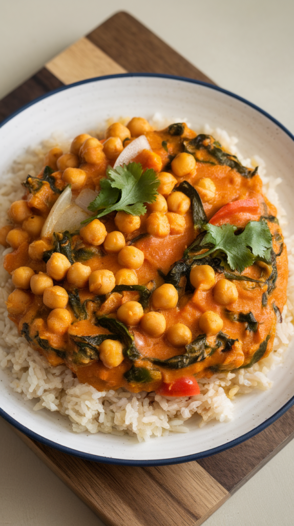 Chickpea Curry with Spinach