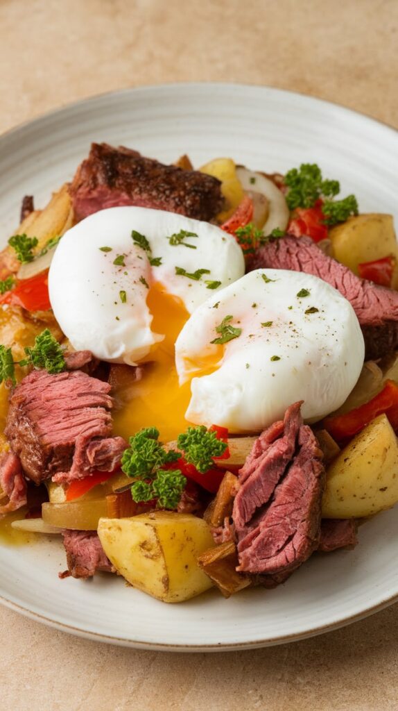 12 Leftover Prime Rib Recipes That'll Make You Want to Buy Two Roasts Next Time 3 Prime Rib Hash with Poached Eggs