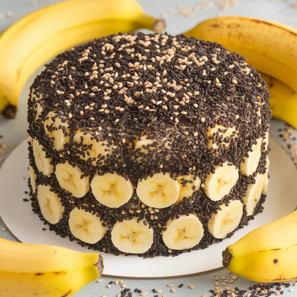 Black Sesame Banana Cake