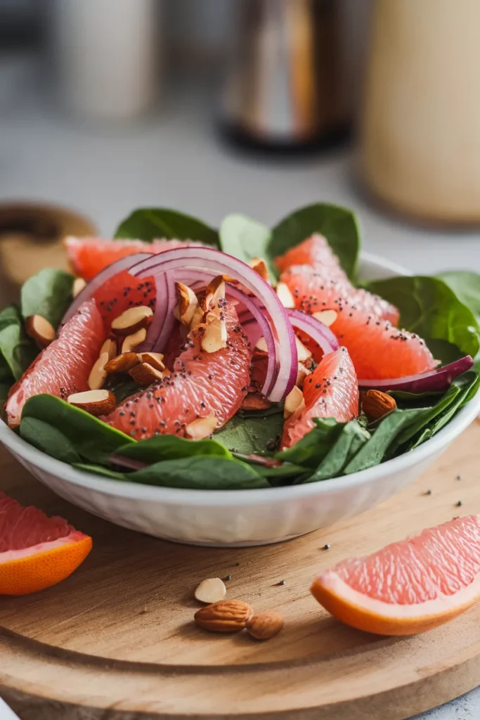 Grapefruit Spinach Salad with Poppy Seed Dressing