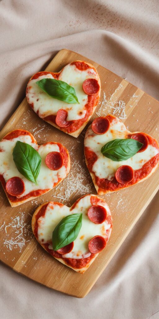 Mini Heart Pizzas