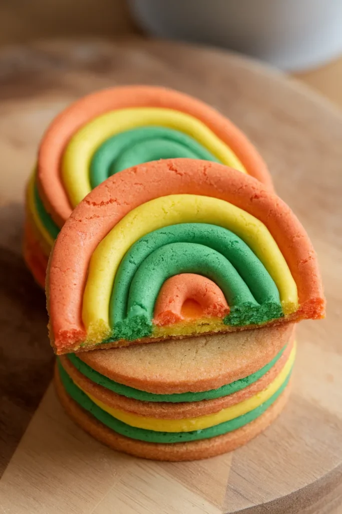 Rainbow Cookies with Green Layers