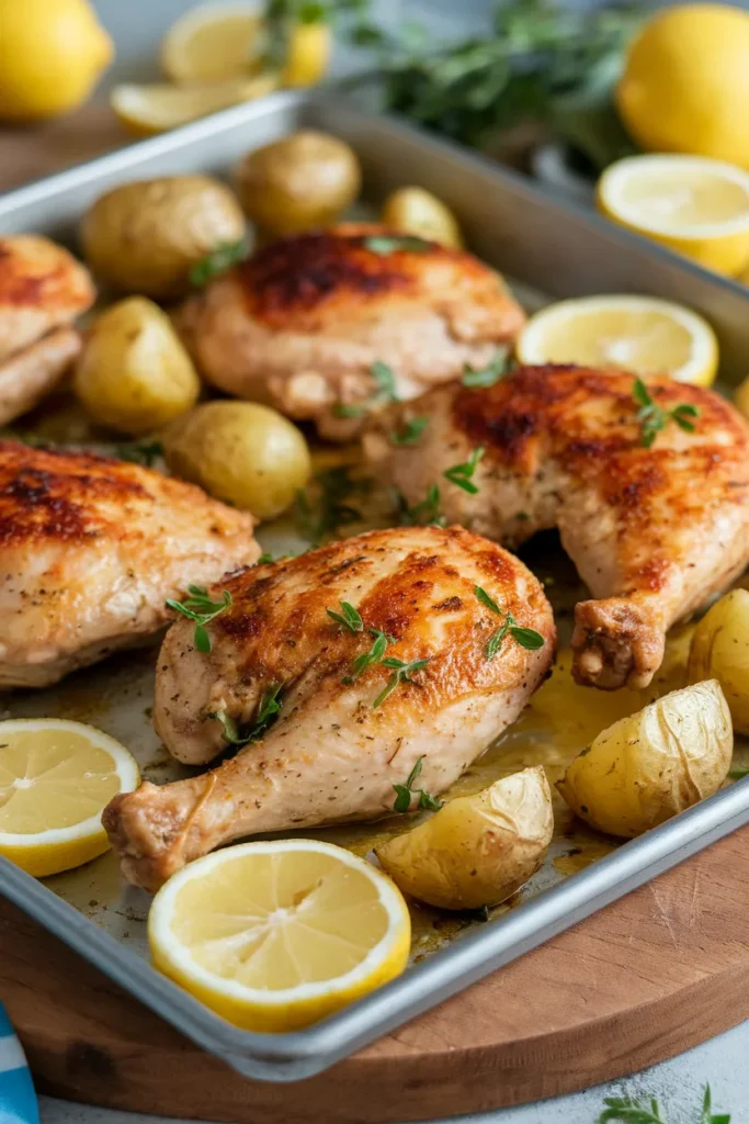 Sheet Pan Lemon Chicken with Baby Potatoes