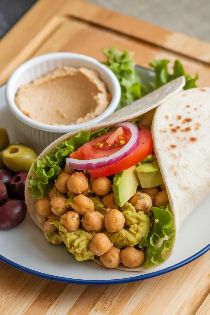 Smashed Chickpea Avocado Wraps