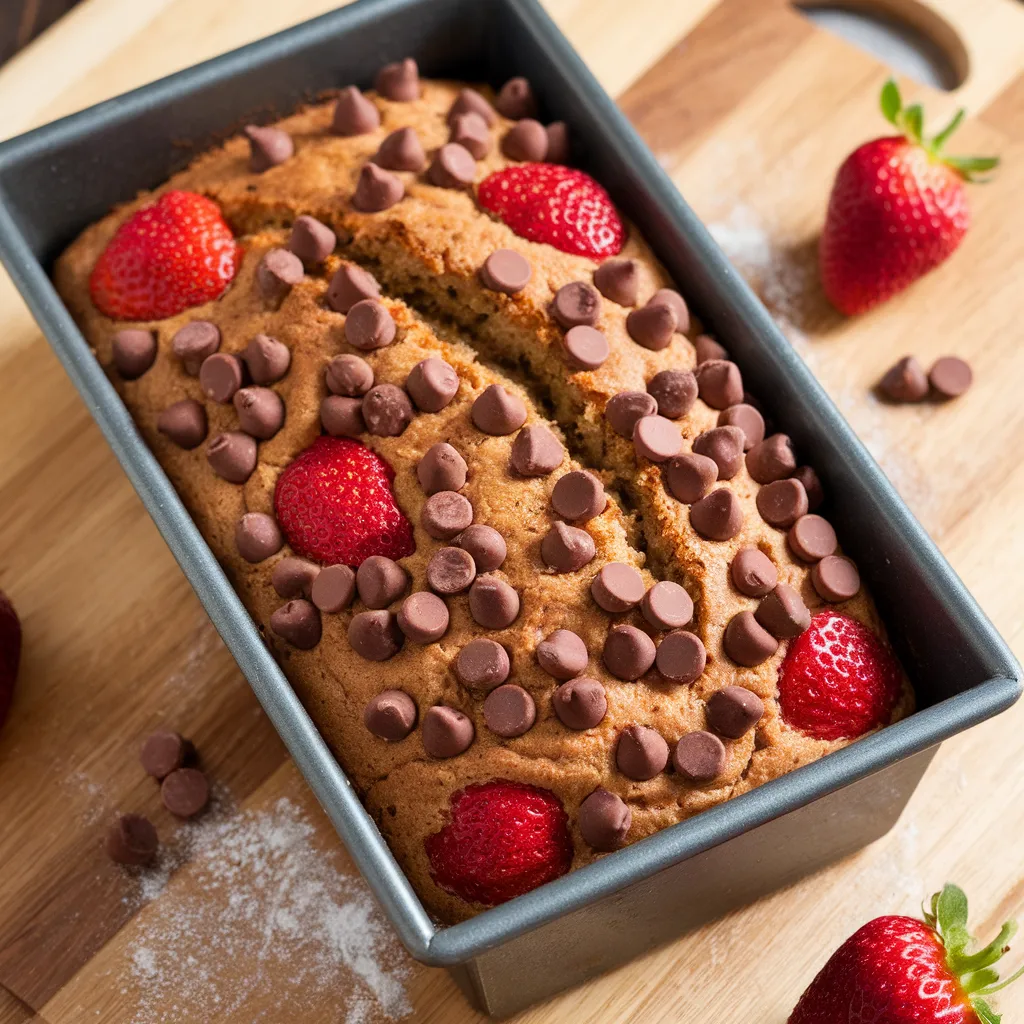 Strawberry Chocolate Chip Banana Bread
