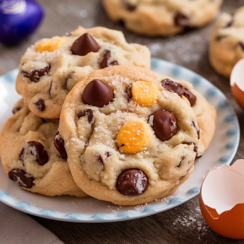 Cadbury Egg Chocolate Chip Cookies